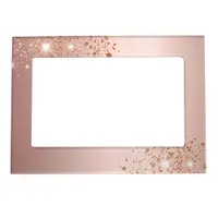 Rose gold glitter dust metal magnetic frame