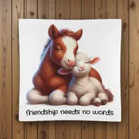 Foal & Lamb Best Friends Share a Touching Moment Trinket Tray