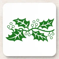 Coaster Set - Holly Leaves and Berries