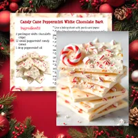 White Chocolate Candy Cane Peppermint Bark Recipe Postcard