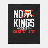 No Kings It Classic Minimal Design Fleece Blanket