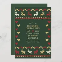 Evergreen Glow Ugly Sweater Christmas Party Invitation