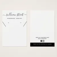 Simple White Earrings Necklace Display Card