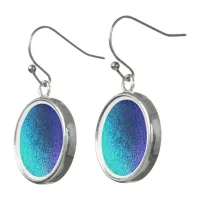 Shades in Blue Shiny Abstract Drop Earrings