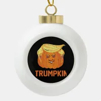 Halloween Pumpkins Funny Trumpkin Ceramic Ball Christmas Ornament