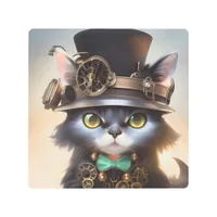 Steampunk Kitten Metal Print