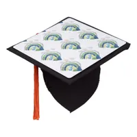 Watercolor Rainbow Pattern Graduation Cap Topper