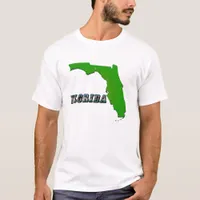 Florida State Map and Text T-Shirt