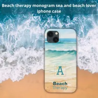 Beach Therapy I Ocean Summer Vibes Monogram  iPhone 13 Case