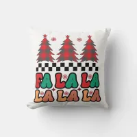 Fa la la la Retro Groovy Christmas Holidays Throw Pillow