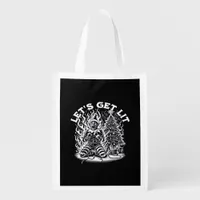 Let's Get Lit Christmas Christmas Celebration Grocery Bag