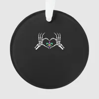 Skeleton Hand Heart Mardi Gras Vibrant Expression Ornament