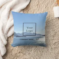 Business logo photo travel tourism throw pillow