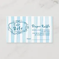 Café Bébé French Modern Cute Blue Boy Baby Shower Enclosure Card