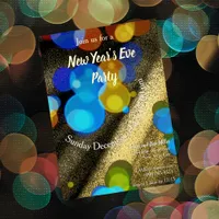 New Year’s Eve party multicolor bubbles  Foil Invitation