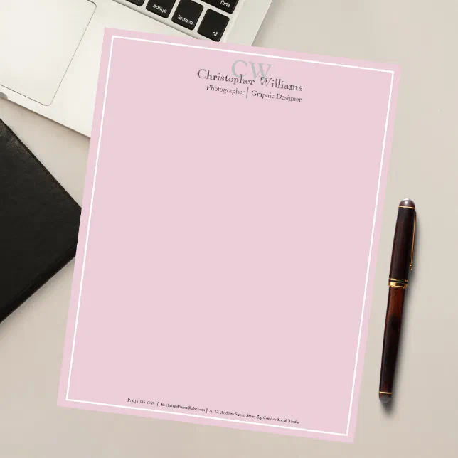 Professional Pink Minimalist Notepad