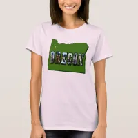 Oregon Map Outline and Picture Text T-Shirt