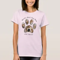 Cute Paw Pet Photo Collage World's Best Dog Mom T-Shirt