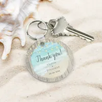 Beach Wedding Rustic Thank You Favor  Keychain