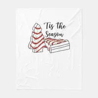 Tis The Season Funny Tree Christmas  Fleece Blanket