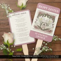 Happy Easter: Vintage Lily Design Church Hand Fan