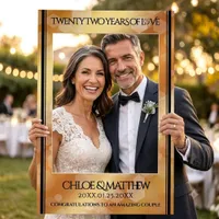 Elegant 22nd Copper Wedding Anniversary Selfie Frame