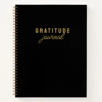 Simple Minimalist Modern Black Gratitude Journal