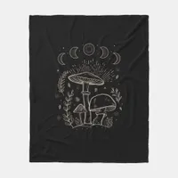Goblincore Aesthetic Academia Cottagecore Mushroom Fleece Blanket