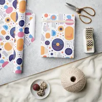 Retro Geometric Abstract Pat#7 Indigo ID1067 Wrapping Paper