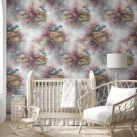 Vintage Books and Bluebirds  Wallpaper