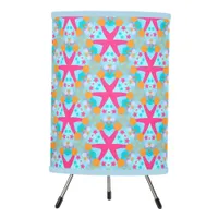 Hot Pink Star Happy Hexagon Tripod Lamp