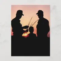 Farmers and Sunset Postcard