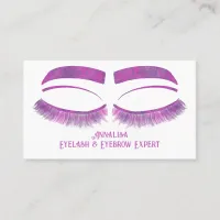 Luxury Watercolor Eyelash & Brow Beauty, Purple Business Card