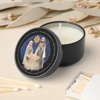 Away in a Manger Lyrics Nativity Scene Black Mini Candle Favors