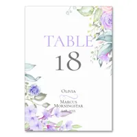 TABLE NUMBER | Lilac Floral Frame