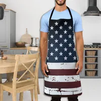 Rustic American Flag Patriotic BBQ Apron