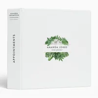 Tropical Greenery Foliage 3 Ring Binder