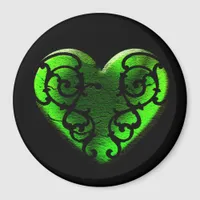 Goth St. Patrick's Day Green Heart Magnet