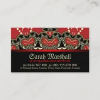 Red+Black Gold Goth Decor w/ Logo Business Card