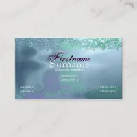 Floral Liquid Aqua Business Card