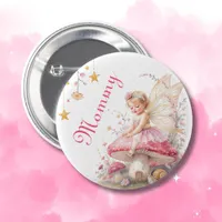 Mom to Be | Fairy Cottage Core Girl's Baby Shower  Button