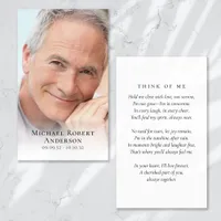 Simple Photo Sympathy Funeral Memorial Prayer Card