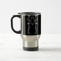 Skeleton Heart Hands Sign Halloween Costume Classi Travel Mug