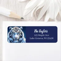 Blue eyed White Tiger Personalized Label