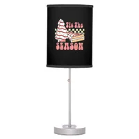 Tis The Season Christmas Tree Groovy Retro Debbie  Table Lamp