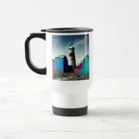 Abandoned Beach Colorful Wreckage Travel Mug