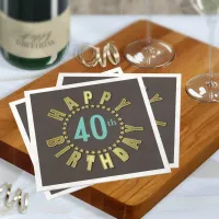 Happy Birthday Circle of Stars Gold ID527 Paper Napkins