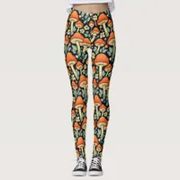 Retro Mushrooms Vintage Flowers Impossible Leggings