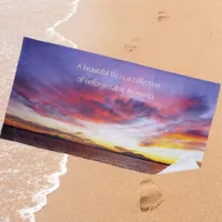 Breathtaking sunset over the sea   beach towel