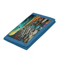 As Time Walks By AI Art Trifold Wallet